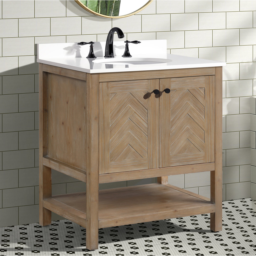 Savannah 30'' Single Bathroom Vanity with Quartz Top Ari Kitchen & Bath