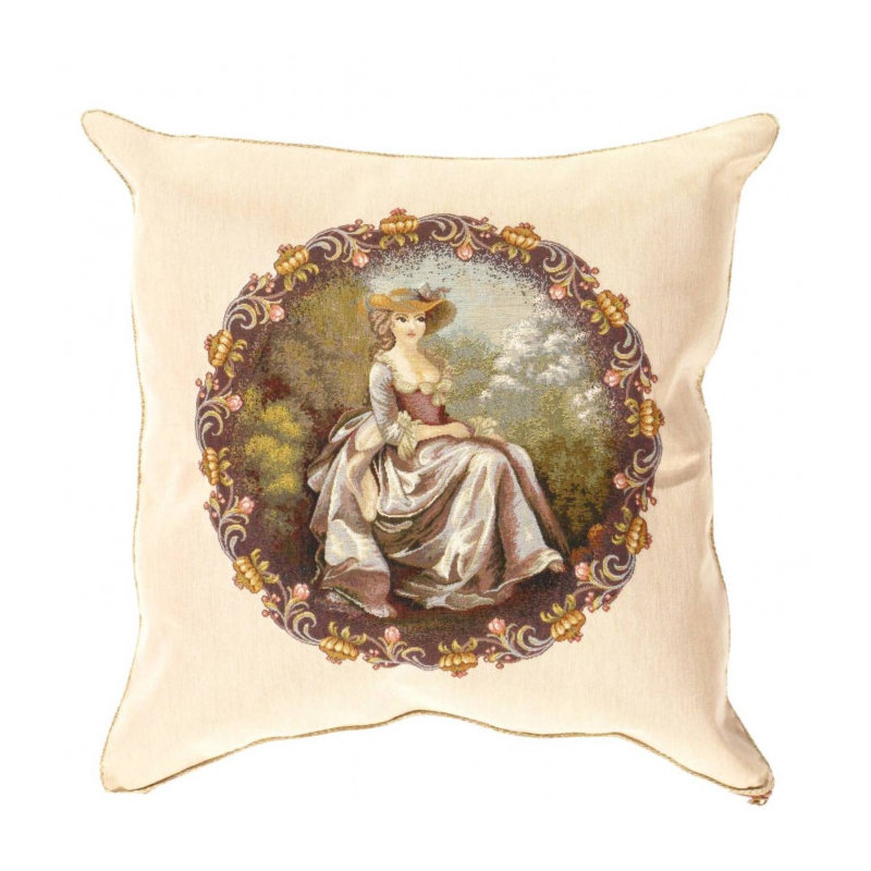 Coussin en velours Pasargad, H 22 po x l 22 po, Buccaneer / olive, Carré
