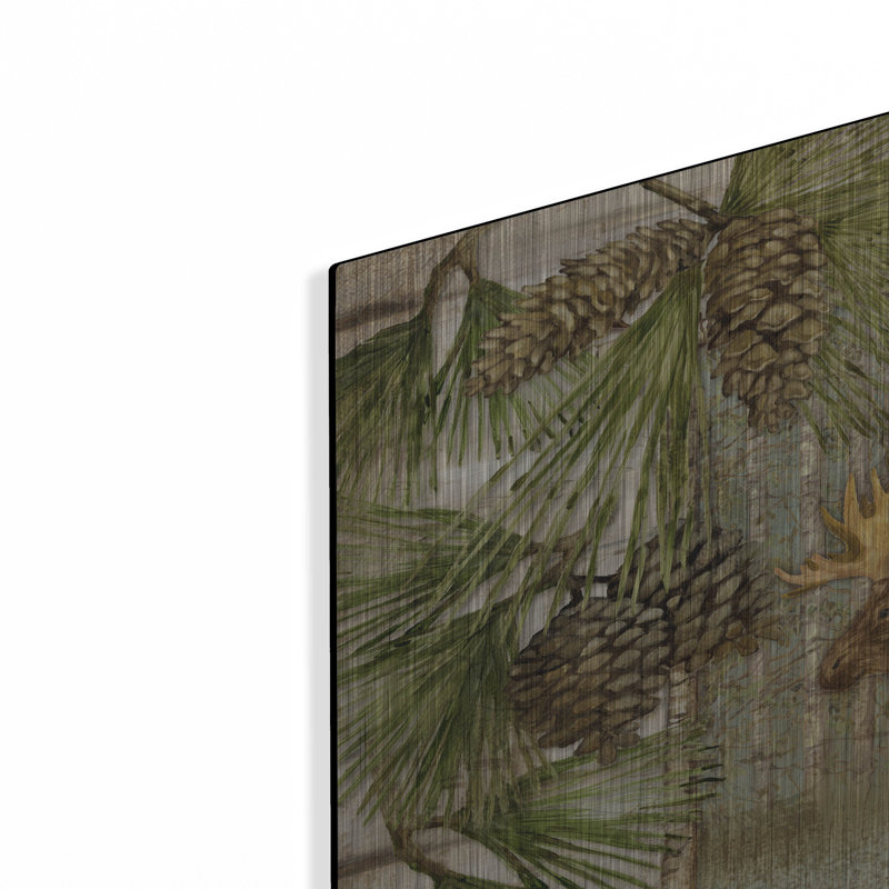 Art mural en métal Union Rustic «Moose Country» par Paul Brent, H 24 po x l 36 po