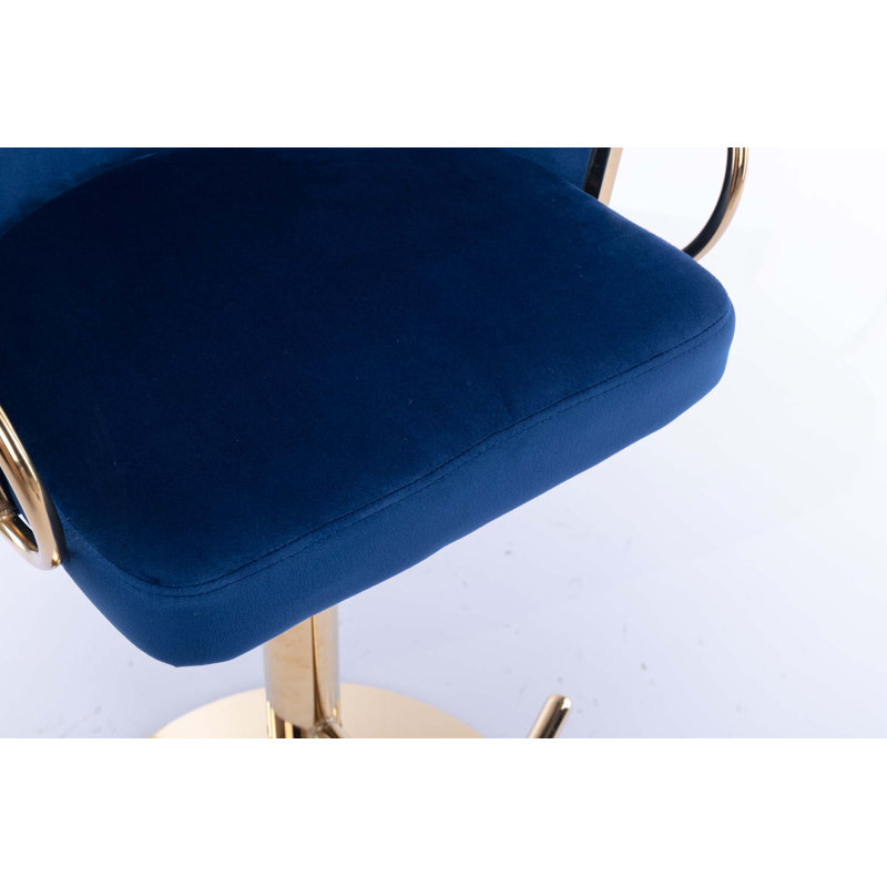 Tabouret à hauteur réglable Therman, Bleu marine