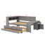 Full Size Daybed With Drawers,Trundle,Charging Station,LED Light,Desk And Cabinet-1774647090