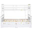 Lit superposé simple au-dessus d'un lit double blanc avec 2 tiroirs de rangement sécurisés, stabilité et durabilité --1955164955-1955164956