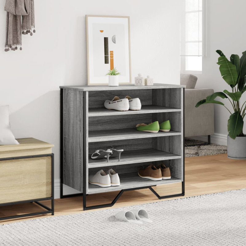 12 Pair Shoe Storage Cabinet, Grey Sonoma