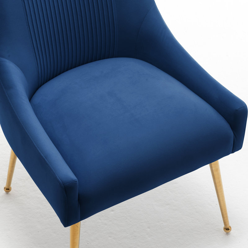 Elian Velvet Side Chair Dining Chair, Navy