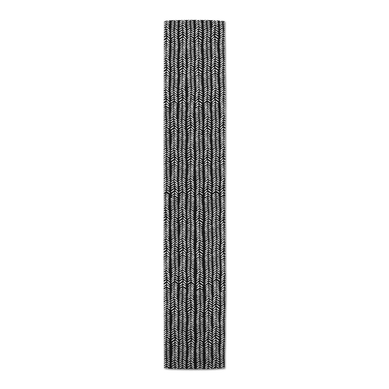 Brealle Rectangle Polyester Table Runner, 72" x 16", Black