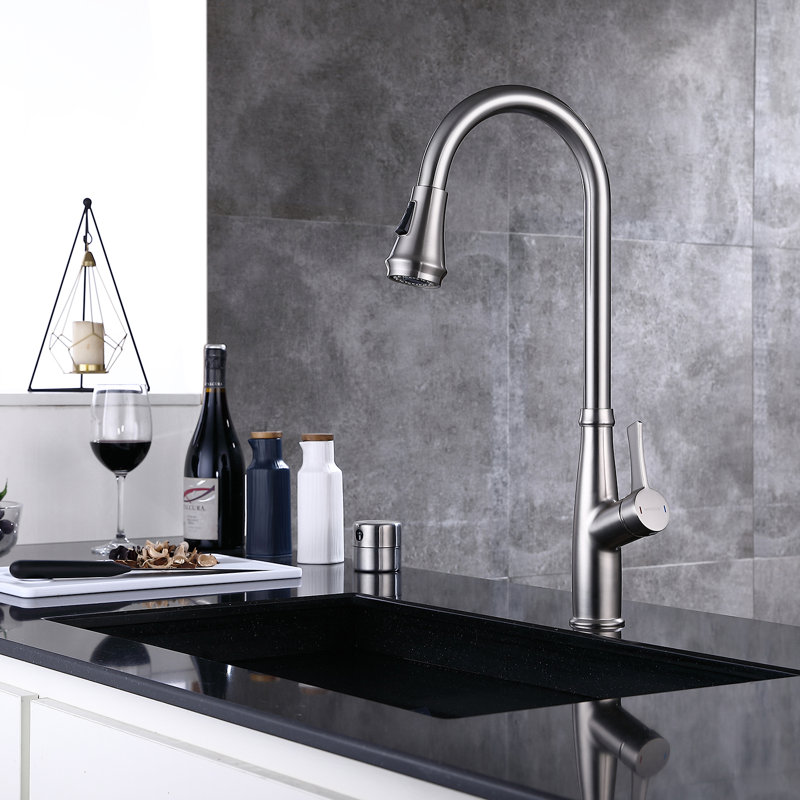 Clihome Kitchen Faucet, Brushed Nickel