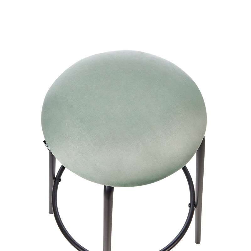 Laplace Upholstered Counter Stool with Metal Frame, Green 