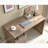 Home Office Desk One Cabinet Three Shelves Faux Barn Door On Metal Euro Hinges Modesty Panel-364959200
