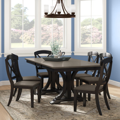 Debbra Extendable Rubberwood Solid Wood Dining Set