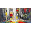 Abstract texturized cityscape - 24"x48" Framed canvas