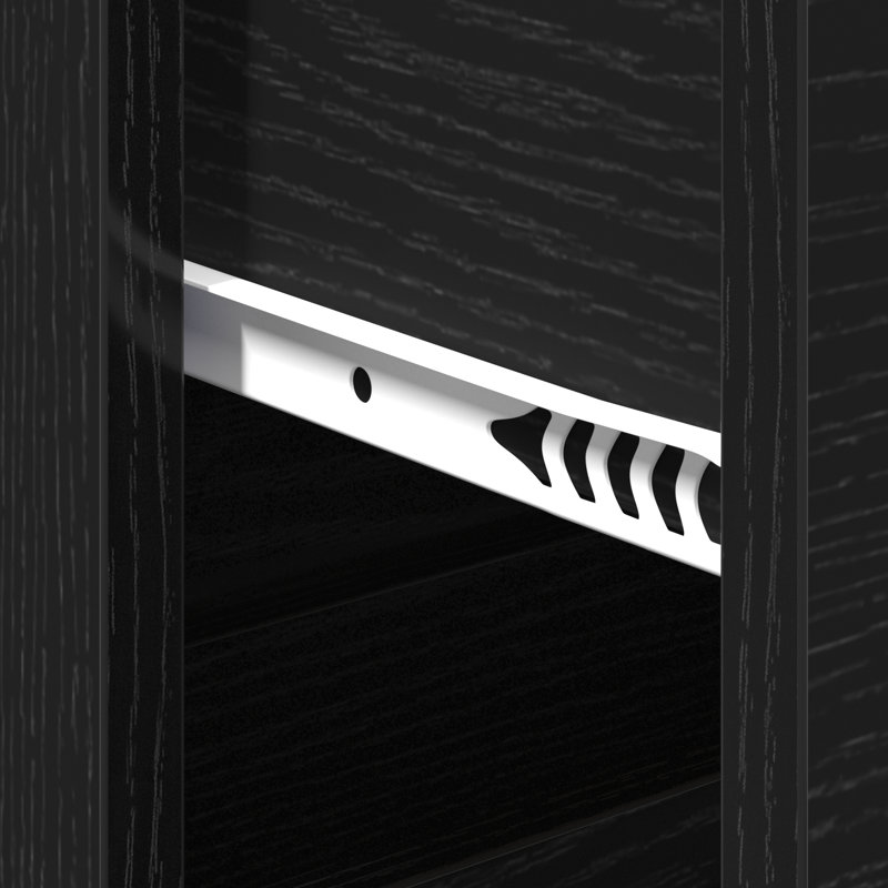 Sideboard With Drawer 60 X 31 X 84 Cm Engineered Wood, Black Oak