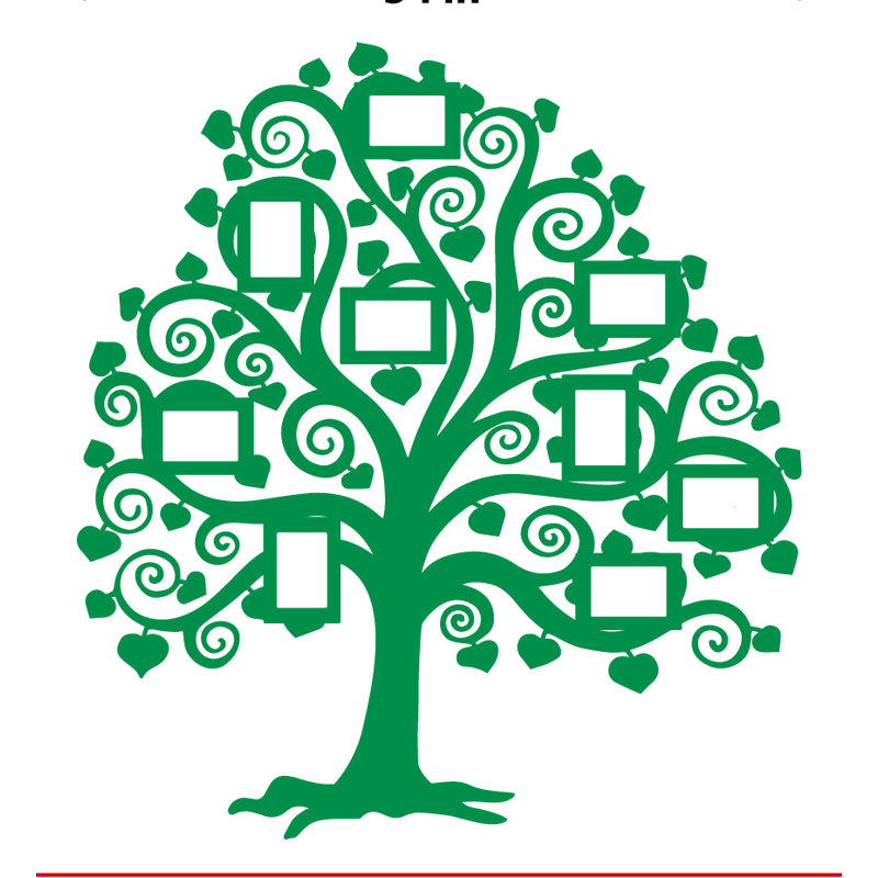 Décalcomanie murale images arbre familial, Vert clair