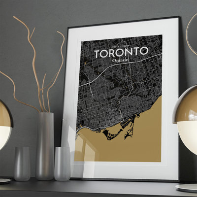 Toronto City Map In Luxe - No Frame Print
