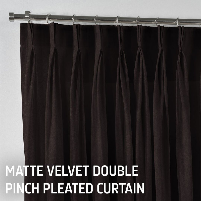 Rideau décoratif obscurcissant très long et très large Pinch Plate, 27 chocolat noir, L 52 po x L 192 po