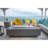 Granville Elementi 60" Rectangular Outdoor Concrete Fire Pit Table with Lava Rocks and Cover-75199900