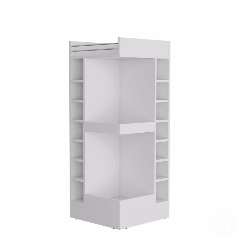 Bar, 16 tablettes, 45.9" H x 39.4" W x 18.3" D, Blanc
