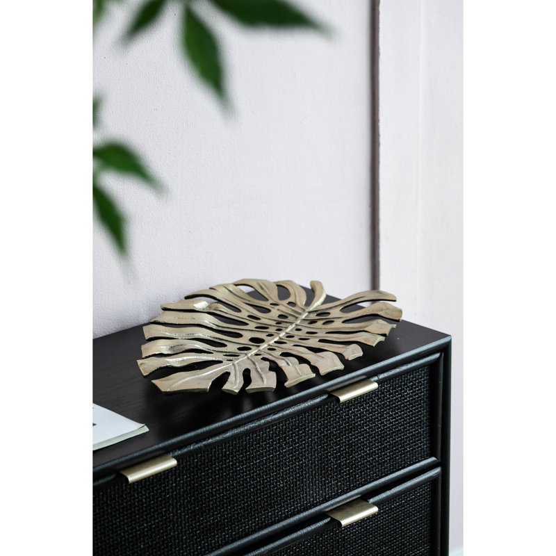 Décoration murale en feuille d'or 24,8 x 17,3 x 2 po, H 1,96 po x l 25,19 po x P 17,42 po