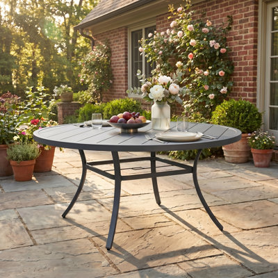 Table de salle à manger d'extérieur ronde en métal L 60 x l 60
