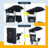 Portable Heated Camping Chair with Canopy, Shade, Removable Footrest, and Foldable Design for Camping & Picnic (1-Pack)