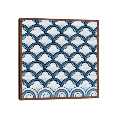 Blue Coastal Pattern On Wood by Piddix - Painting on Canvas