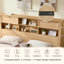 Lit king-size de style ferme avec rangement, 2 tiroirs sous le lit, tête de lit avec 2 tiroirs de chevet et tablettes ouvertes, station de recharge incluse-227361868-223751089