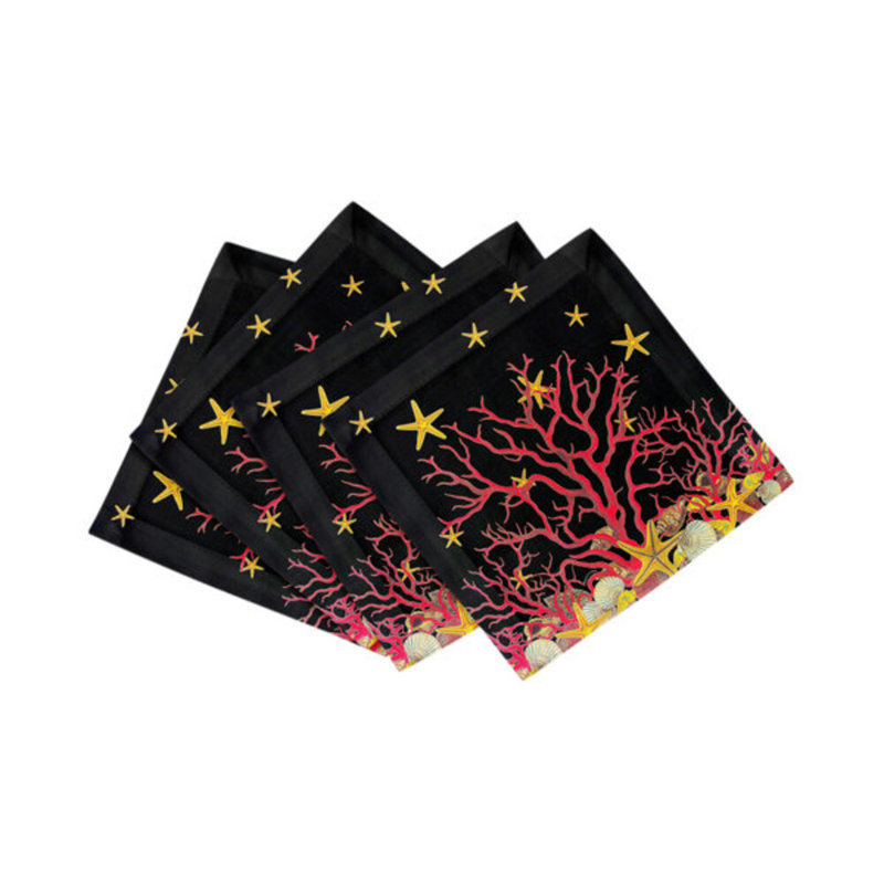 Square Napkins, Black