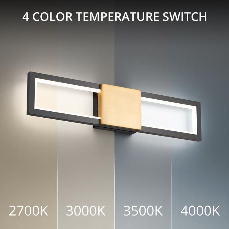 Peekaboo 1 - Light LED Bath Bar, Black/Aged Brass
