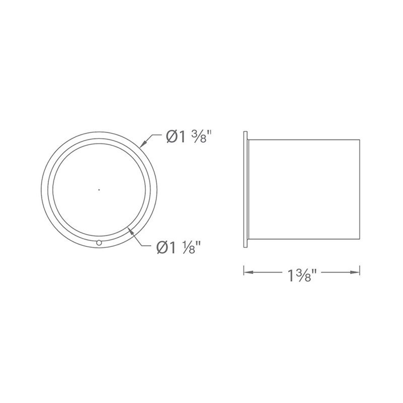 Snoot pour tête de rail, H 2 po x l 1,38 po x P 1,38 po, Nickel brossé