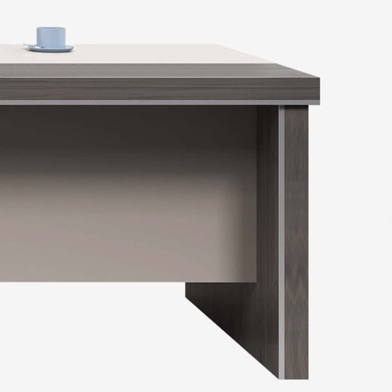 Bureau de direction de luxe Ishee, bureau d'ordinateur avec casiers latéraux de style moderne