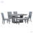 Contemporary 6-Piece Extendable Pedestal Dining Table Set