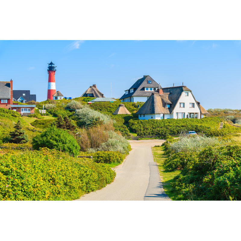 Road To Lighthouse In Hornum Village On Southern Coast Of Sylt Island, Germany by Pkazmierczak - Wrapped Canvas Print