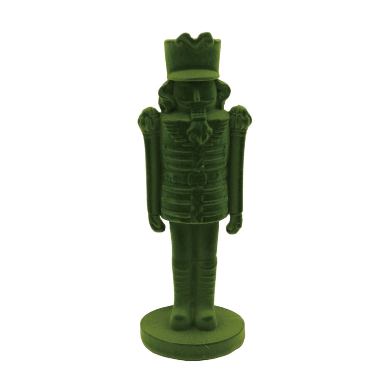 Figurine casse-noisette en résine floquée verte, H 8,25 po x l 2,75 po x P 2,75 po, Green