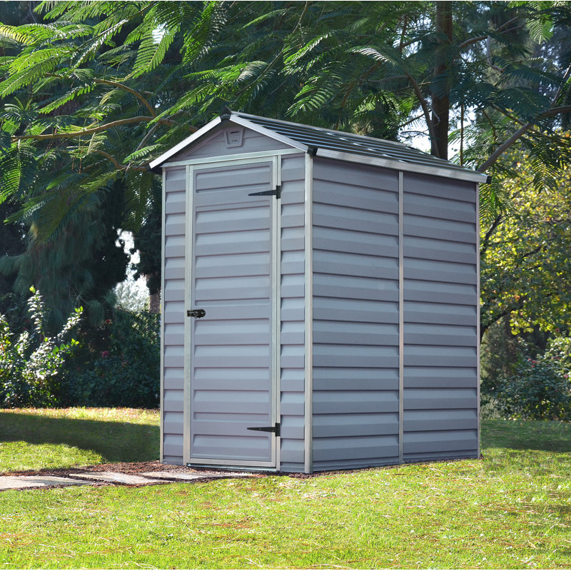 Skylight Plastic Garden Shed, Grey, 203.5cm H x 121cm W x 177cm D
