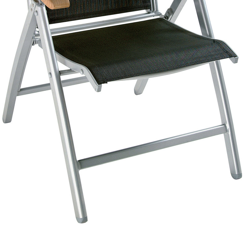 Billerica Patio Dining Armchair with Cushion, Silver / Black