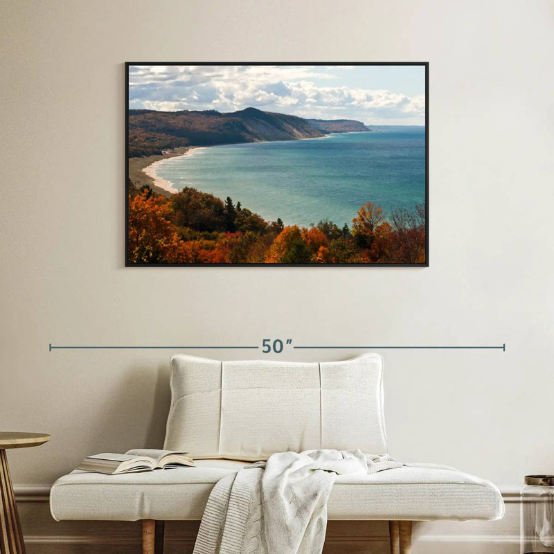 Dunes du lac Michigan, Cadre flottant noir, 43 po x 29 po