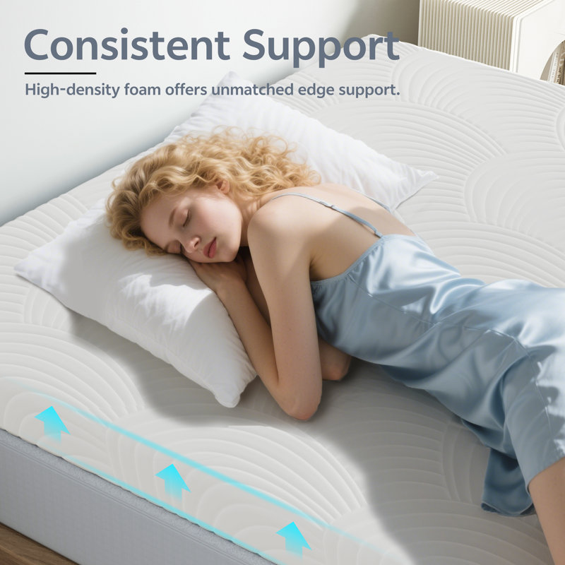Mattress Pad Medium Firm Memory Foam Topper with Removable Washable Cover, Boxed Design, 7.5cm, Double (4'6)