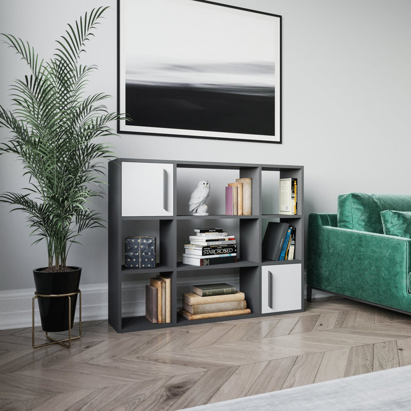Najiyyah Storage Bookcase, Anthracite/White