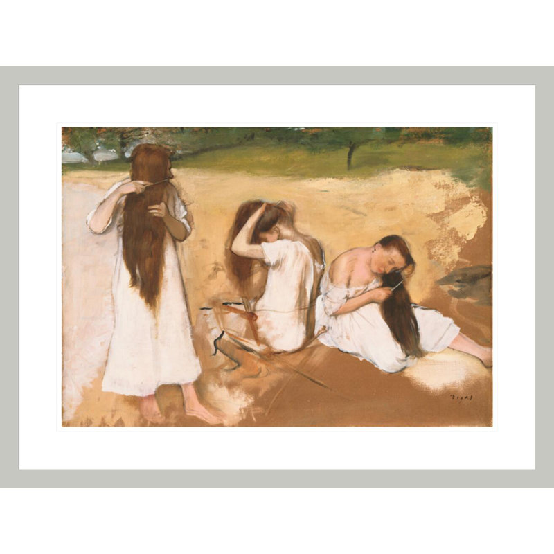 «Women Combing Leurs Hair» par Edgar Degas, impression giclée encadrée, H 22,47 po x l 29,5 po