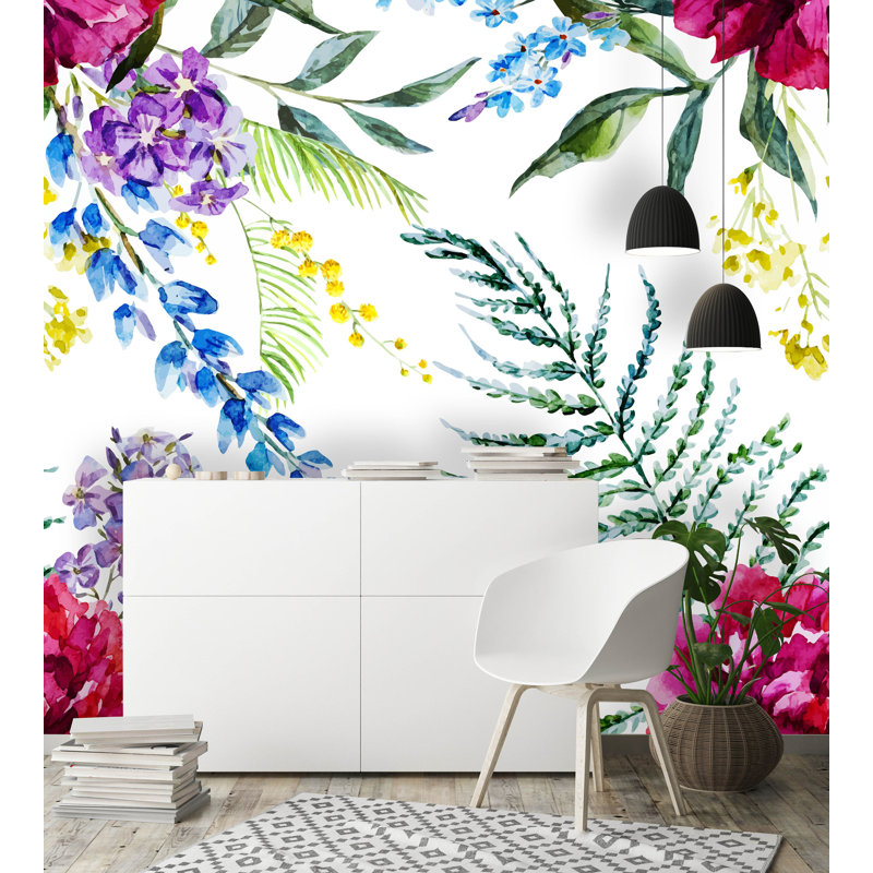 Rouleau de papier peint adhésif à motif floral amovible L 10 pi x l 120 po BEAUNEieu