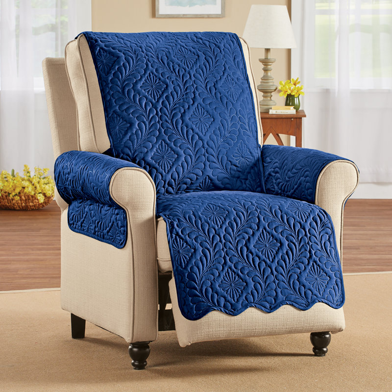 Protecteur de meuble réversible matelassé à bords festonnés, Olive / polyester sauge, L 80 po x P 65 po