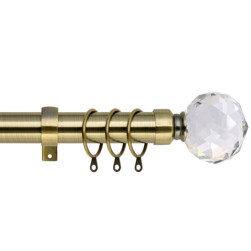 Adjustable Single Curtain Pole, Gold, 120cm W x 3cm D