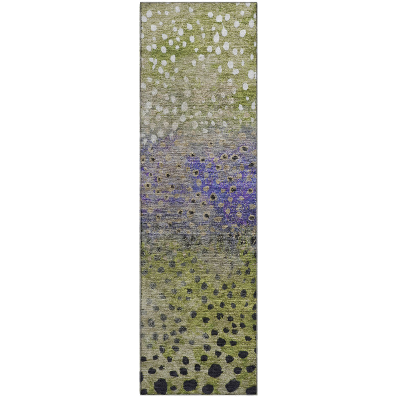 Premium Machine Washable Christina AMF1074 Circles Rug, Runner 2'3" x 7'6"