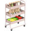 3-Tier Wheeled Storage Trolley, Mesh Basket Rolling Cart for Home Use-129162919