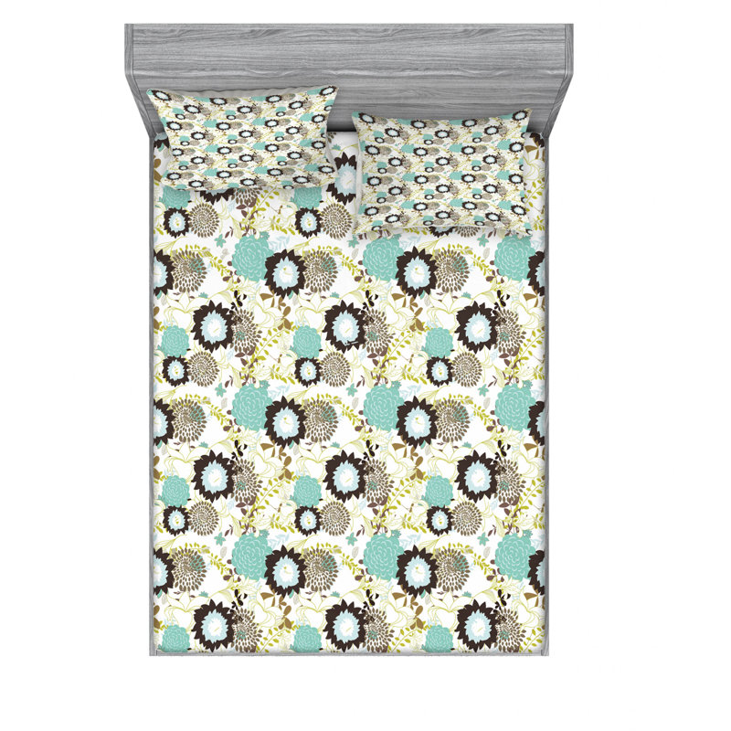 Ensemble de draps Dandelions, Ensemble de drap pour grand lit avec drap-housse