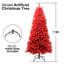 Arbre de Noël rouge de 7 pi pour les Fêtes, 1066 pointes, branches à charnières dépliantes automatiques, base en métal stable en couleur, assemblage rapide à structure dense, support robuste