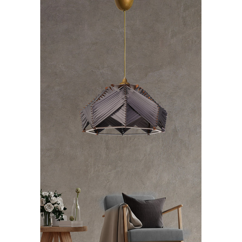 Lustre gris élégant avec capuchon en coton, 7,9 po x 13,8 po | Corps en plastique durable, hauteur de câble réglable jusqu'à 23,6 pouces | Douille E27, 40 W maximum | Parfait pour les espaces de vie modernes et les salles à manger