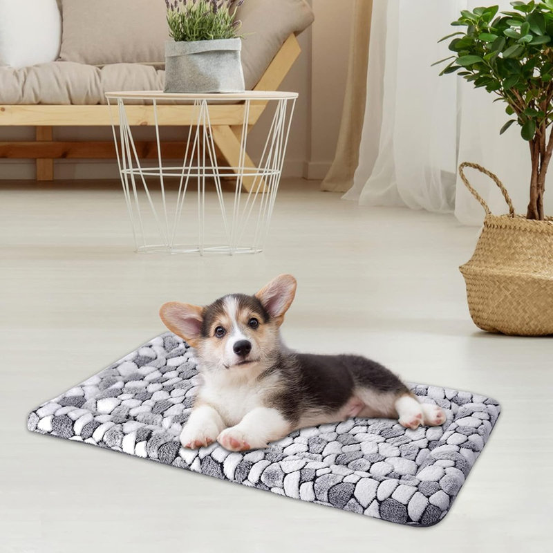 Couvre-lit réversible pour chien - Tapis de couchage moelleux et moelleux, lavable et confortable, gris, lit pour animal de compagnie