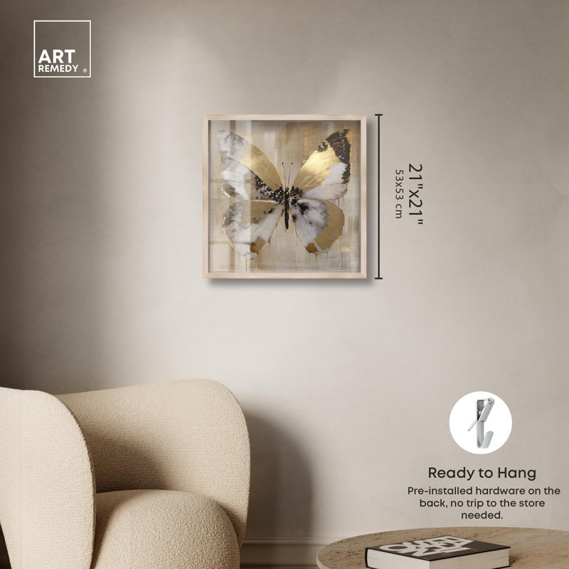 «Rustic Beauty», reproduction botanique par Shadowbox, H 21 po x l 21 po, Crème, crème