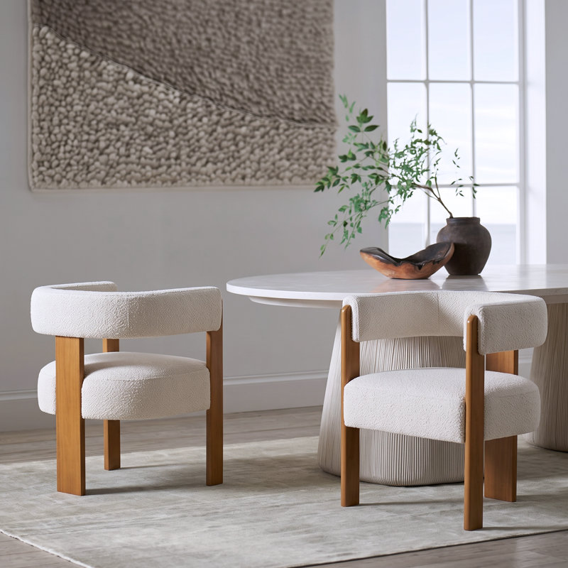 Chaises de salle à manger Urix, Beige Cushion/Teak Frame