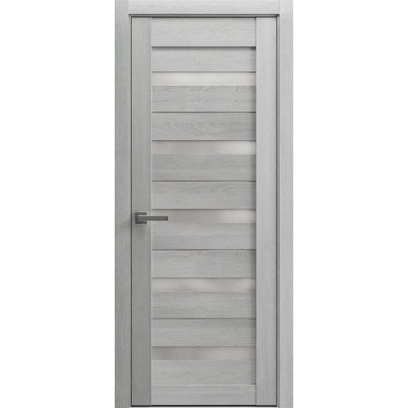 Porte française solide | Chêne cognac Quadro 4445 avec verre givré | Poignée simple à panneau régulier | Portes de salle de bain robustes